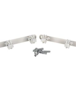 TENDEDERO FIJO DE PARED BLANCO DE DOS PIEZAS CON 3 POLEAS 31 X 6.5 X 2.5 CM