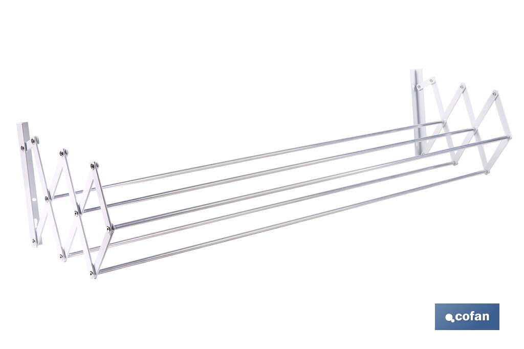 TENDEDERO EXTENSIBLE PARA PARED EN ALUMINIO LACADO 100 CM 2 TENDEDERO EXTENSIBLE PARA PARED EN ALUMINIO LACADO 100 CM - Imagen 2
