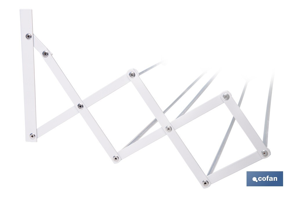 TENDEDERO EXTENSIBLE PARA PARED EN ALUMINIO LACADO 100 CM 4 TENDEDERO EXTENSIBLE PARA PARED EN ALUMINIO LACADO 100 CM - Imagen 4