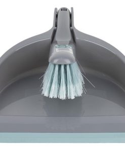 SET DE CEPILLO CON PALA Y BORDE DE GOMA COLOR TURQUESA/GRIS 33 x 23 x 9 CM