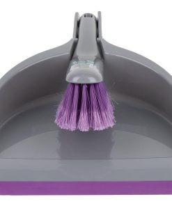 SET DE CEPILLO CON PALA Y BORDE DE GOMA COLOR LILA 33 X 23 X 9 CM