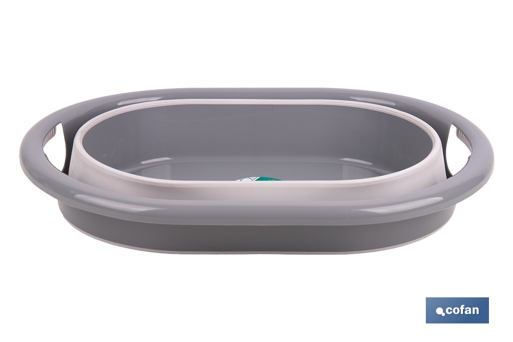 BARREÑO PLEGABLE GRIS/BLANCO 18 L 2 BARREÑO PLEGABLE GRIS/BLANCO 18 L - Imagen 2
