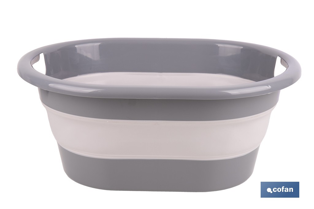 BARREÑO PLEGABLE GRIS/BLANCO 18 L 3 BARREÑO PLEGABLE GRIS/BLANCO 18 L - Imagen 3