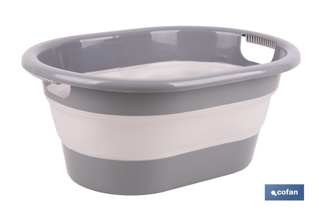 BARREÑO PLEGABLE GRIS/BLANCO 18 L 4 BARREÑO PLEGABLE GRIS/BLANCO 18 L - Imagen 4