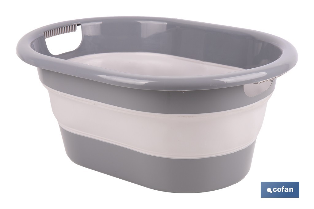 BARREÑO PLEGABLE GRIS/BLANCO 18 L 1 BARREÑO PLEGABLE GRIS/BLANCO 18 L