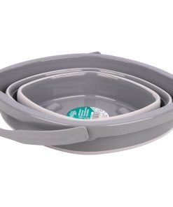 CUBO PLEGABLE COLOR GRIS/BLANCO 11 L