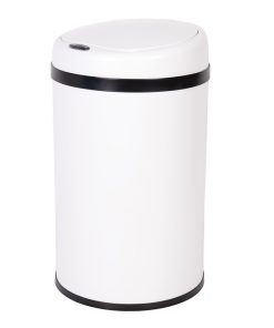 CUBO DE BASURA BLANCO CON SENSOR Y CUBO INTERIOR 30 L 52 X 30,5 CM