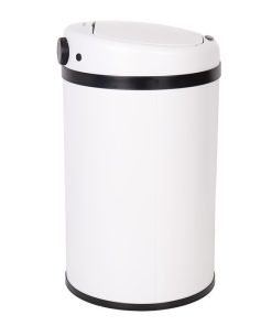 CUBO DE BASURA BLANCO CON SENSOR Y CUBO INTERIOR 30 L 52 X 30,5 CM