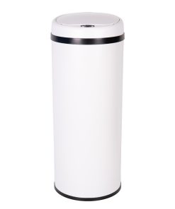 CUBO DE BASURA BLANCO CON SENSOR Y CUBO INTERIOR 50 L 30,5 X 78 CM
