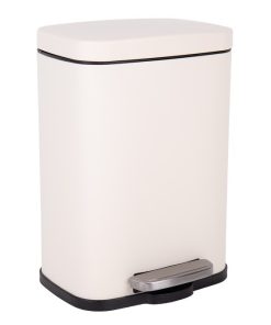 CUBO DE BASURA BEIGE CON PEDAL Y CUBO INTERIOR 5 L 21 X 18,5 X 30 CM