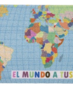 FELPUDO CON ESTAMPADO DIGITAL EL MUNDO 40 X 60 CM