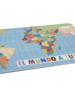 FELPUDO CON ESTAMPADO DIGITAL EL MUNDO 40 X 60 CM