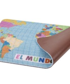 FELPUDO CON ESTAMPADO DIGITAL EL MUNDO 40 X 60 CM