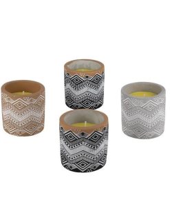 Inicio 18 VELA AROMÁTICA DE CITRONELA MACETA DECORADA 170 G