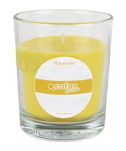 VELA AROMÁTICA DE CITRONELA EN VASO TRANSPARENTE 120 G