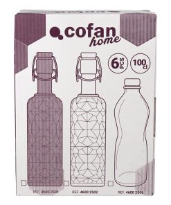 Alternative view of BOTELLA DE VIDRIO TRANSPARENTE TAPÓN ACERO INOXIDABLE 1 L VENTA UNITARIA