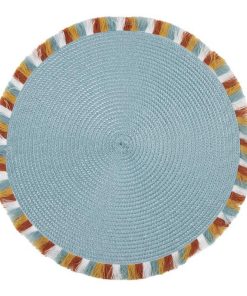 BAJOPLATO REDONDO DE COLOR AZUL MEDIDA 38 CM