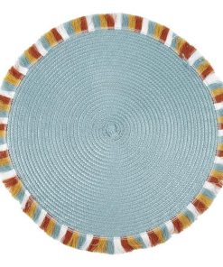BAJOPLATO REDONDO DE COLOR AZUL MEDIDA 38 CM