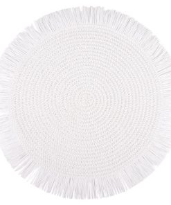 BAJOPLATO REDONDO FLECOS DE COLOR BLANCO MEDIDA 38 CM