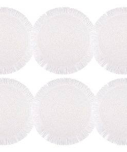BAJOPLATO REDONDO FLECOS DE COLOR BLANCO MEDIDA 38 CM