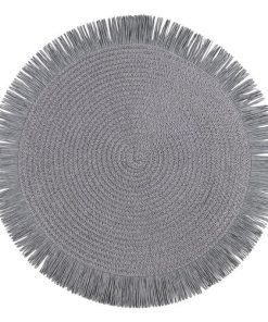 BAJOPLATO REDONDO FLECOS DE COLOR GRIS  MEDIDA 38 CM