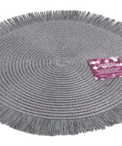 BAJOPLATO REDONDO FLECOS DE COLOR GRIS MEDIDA 38 CM