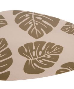 BAJOPLATO FORMA TRIANGULAR DE COLOR MARRON CLARO  ESTAMPADO  MEDIDA 45 X 36 CM