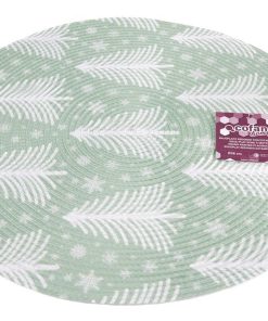 BAJOPLATO REDONDO DE COLOR VERDE / BLANCO MEDIDA 38 CM