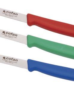PACK DE 3 CUCHILLOS PUNTILLA COLOR ROJO VERDE AZUL