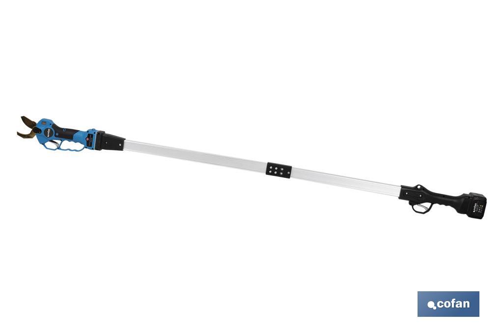 CONJUNTO TIJERAS DE PODAR A BATERÍA + PÉRTIGA EXTENSIBLE 130 CM 1 CONJUNTO TIJERAS DE PODAR A BATERÍA + PÉRTIGA EXTENSIBLE 130 CM
