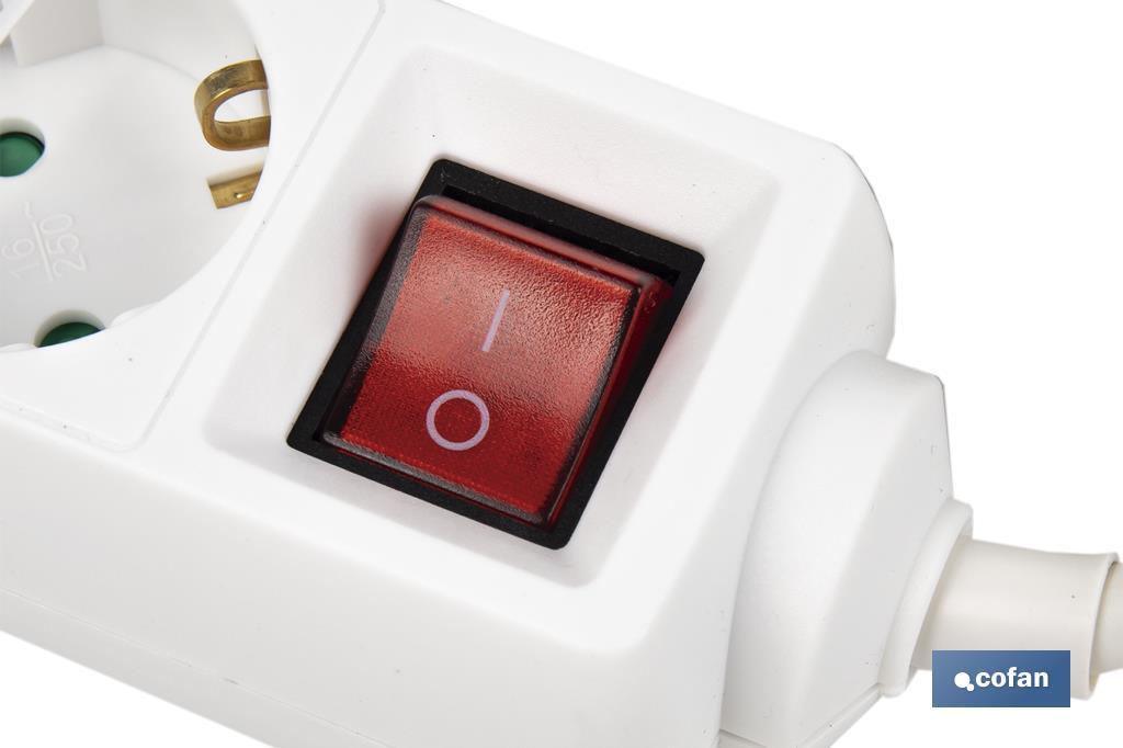 BASE MÚLTIPLE 3T. 1,4M CABLE C/INT. (16A-250V) 2 BASE MÚLTIPLE 3T. 1,4M CABLE C/INT. (16A-250V) - Imagen 2
