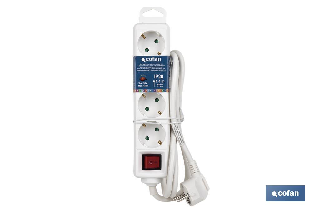 BASE MÚLTIPLE 4T. 1,4M CABLE C/INT. (16A-250V) 4 BASE MÚLTIPLE 4T. 1,4M CABLE C/INT. (16A-250V) - Imagen 4