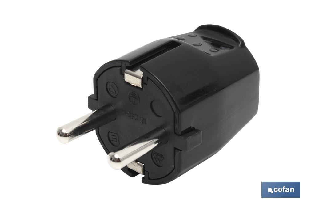 CLAVIJA BIPOLAR NEGRO (16A-250V) 2 CLAVIJA BIPOLAR NEGRO (16A-250V) - Imagen 2