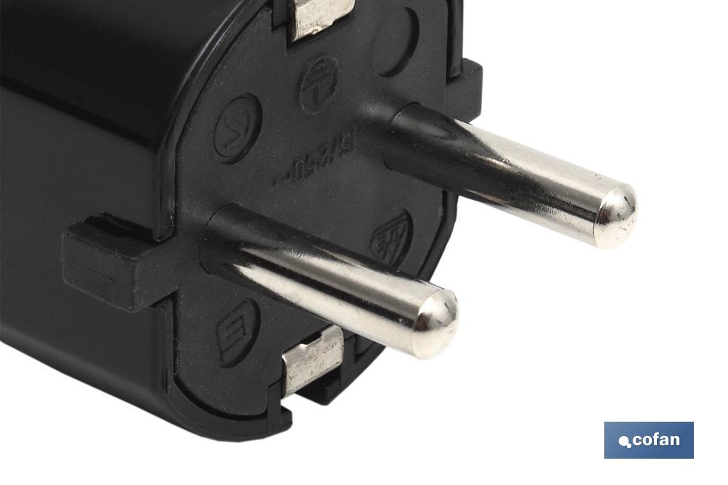 CLAVIJA BIPOLAR NEGRO (16A-250V) 3 CLAVIJA BIPOLAR NEGRO (16A-250V) - Imagen 3