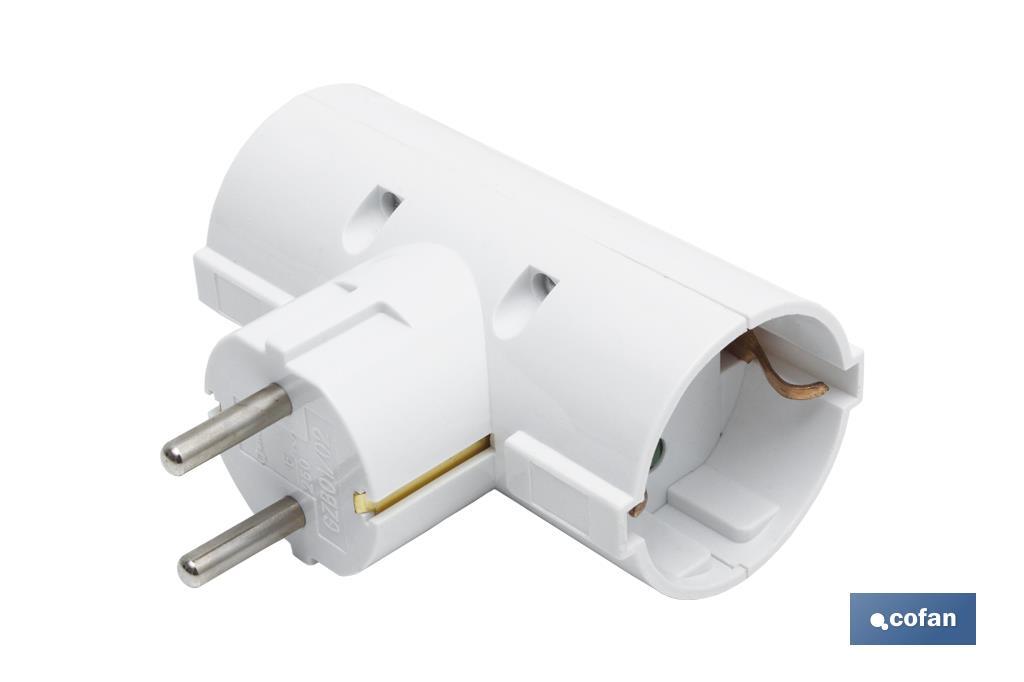 ADAPTADOR SCHUKO 2 VIAS (16A-250V) 2 ADAPTADOR SCHUKO 2 VIAS (16A-250V) - Imagen 2