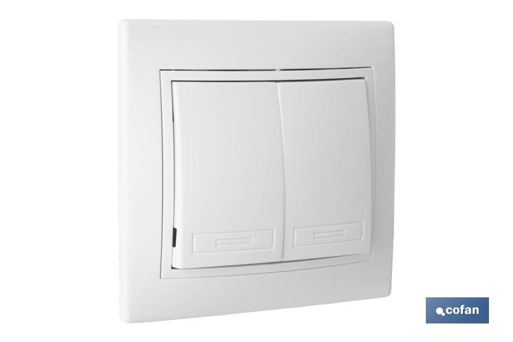 DOBLE INTERRUPTOR-CONMUTADOR EMPOTRAR MODELO PACIFIC (BL) 1 DOBLE INTERRUPTOR-CONMUTADOR EMPOTRAR MODELO PACIFIC (BL)