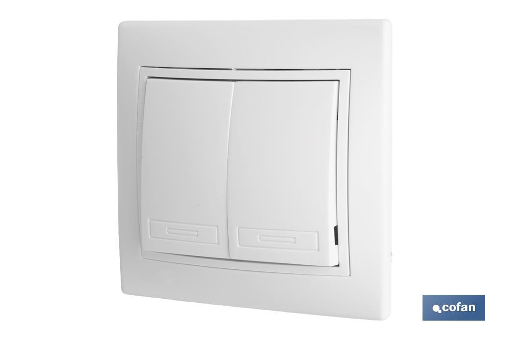 DOBLE INTERRUPTOR-CONMUTADOR EMPOTRAR MODELO PACIFIC (BL) 2 DOBLE INTERRUPTOR-CONMUTADOR EMPOTRAR MODELO PACIFIC (BL) - Imagen 2