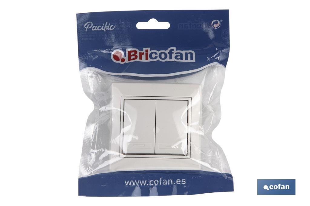 DOBLE INTERRUPTOR-CONMUTADOR EMPOTRAR MODELO PACIFIC (BL) 3 DOBLE INTERRUPTOR-CONMUTADOR EMPOTRAR MODELO PACIFIC (BL) - Imagen 3