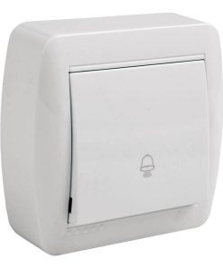 PULSADOR CAMPANA SUPERFICIE MODELO ATLANTIS 10A BLANCO