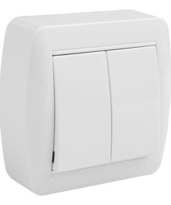 DOBLE INTERRUPTOR SUPERFICIE  MODELO ATLANTIS10A BLANCO