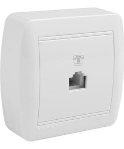 BASE TELEFONO RJ11 SUPERFICIE BLANCO MODELO ATLANTIS