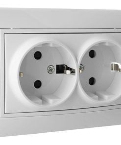 BASE DOBLE BIPOLAR MODELO PACIFIC 16A250V CON OBTURADOR Y EMBORNAMIENTO POR TORNILLO