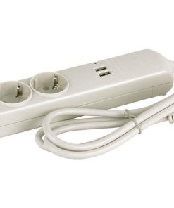 BASE BIPOLAR 3 TOMAS Y PROLONGACIÓN 1,5M CON T/T LATERAL 16A 250V USB