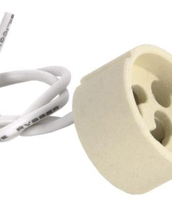 PORTALÁMPARAS CERÁMICA 2A250V CON CASQUILLO GZ10 Y 150MM CABLE