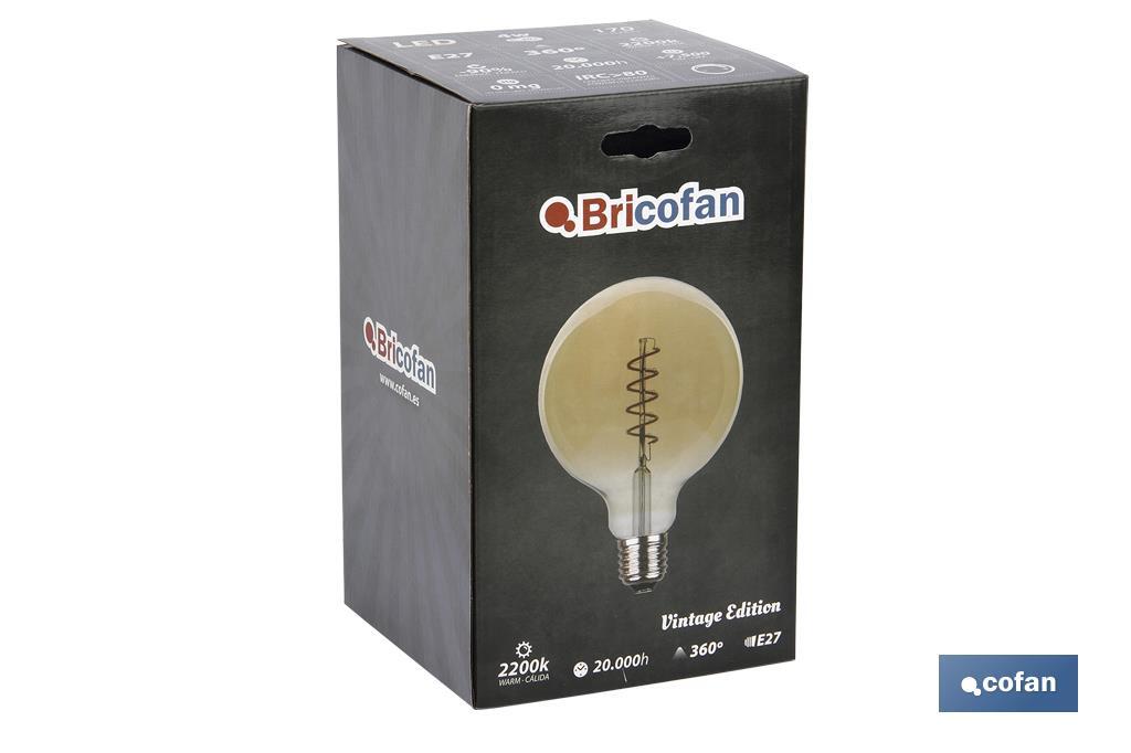 BOMBILLA LED GLOBO SPIRAL 4W E27 170LM 2200K 2 BOMBILLA LED GLOBO SPIRAL 4W E27 170LM 2200K - Imagen 2