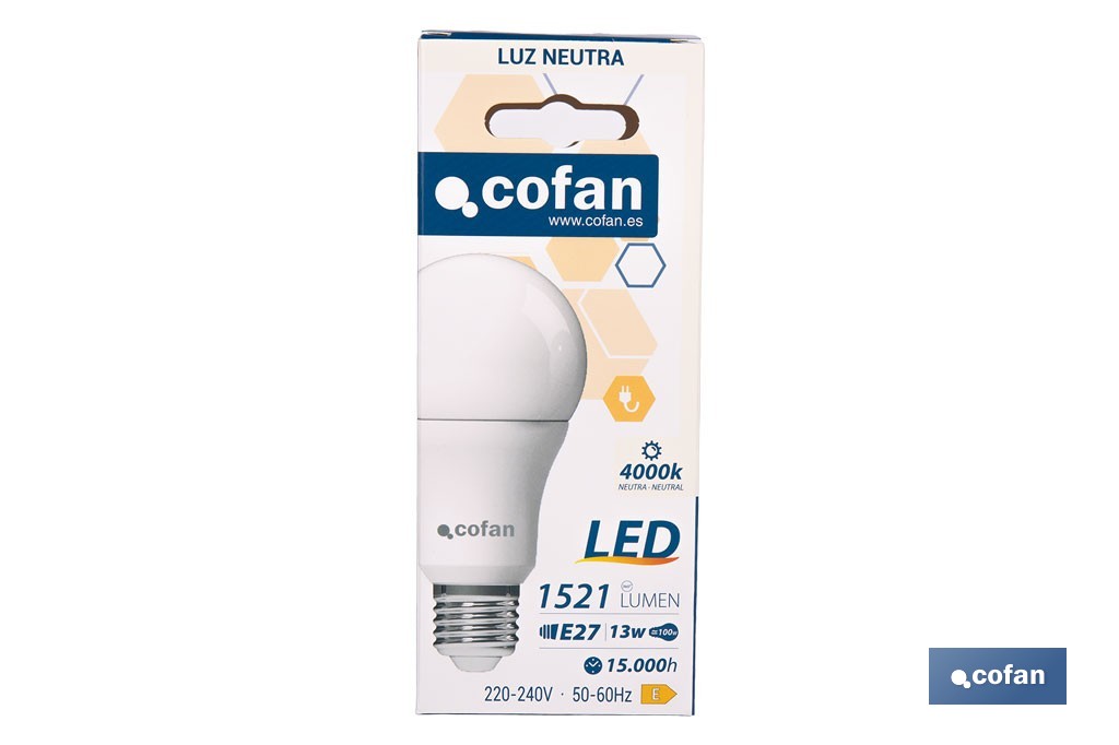 BOMBILLA LED CLASSIC E27 13 W 1521 LM 4000 K 4 BOMBILLA LED CLASSIC E27 13 W 1521 LM 4000 K - Imagen 4