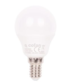 BOMBILLA LED ESFÉRICA E14 6.5 W 806 LM 3000 K