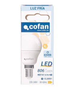 BOMBILLA LED ESFÉRICA E14 6.5 W 806 LM 6500 K 7 BOMBILLA LED ESFÉRICA E14 6.5 W 806 LM 6500 K