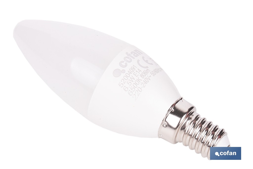 BOMBILLA LED VELA 6.5 W E14 806 LM 6500 K 3 BOMBILLA LED VELA 6.5 W E14 806 LM 6500 K - Imagen 3