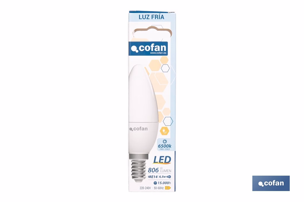 BOMBILLA LED VELA 6.5 W E14 806 LM 6500 K - Imagen 4